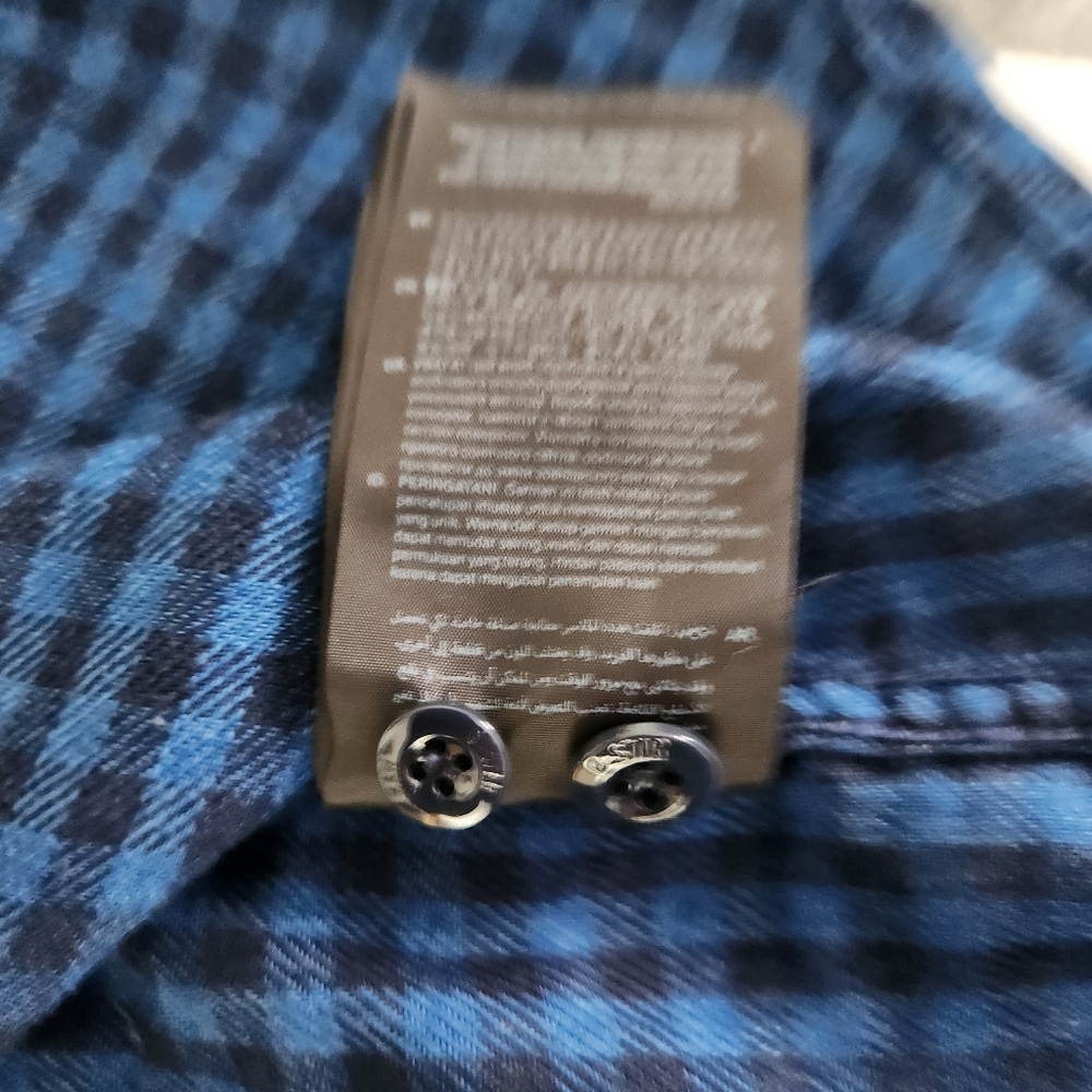 G-STAR RAW Landoh Blue Plaid Long-Sleeve Shirt L - Picture 12 of 16